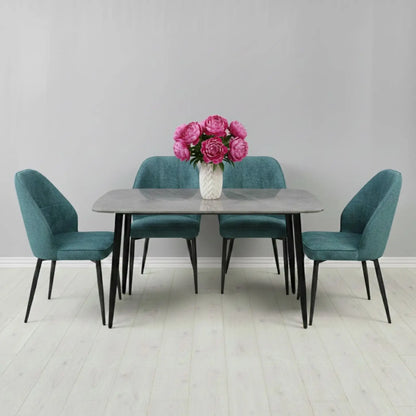 Комплект фиксирана маса Atlas  Сив Мрамор с 4 стола Velto