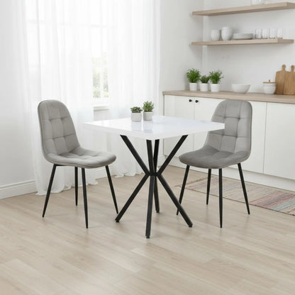 Квадратна маса Маса Artex Бял с2 Стола Ливо