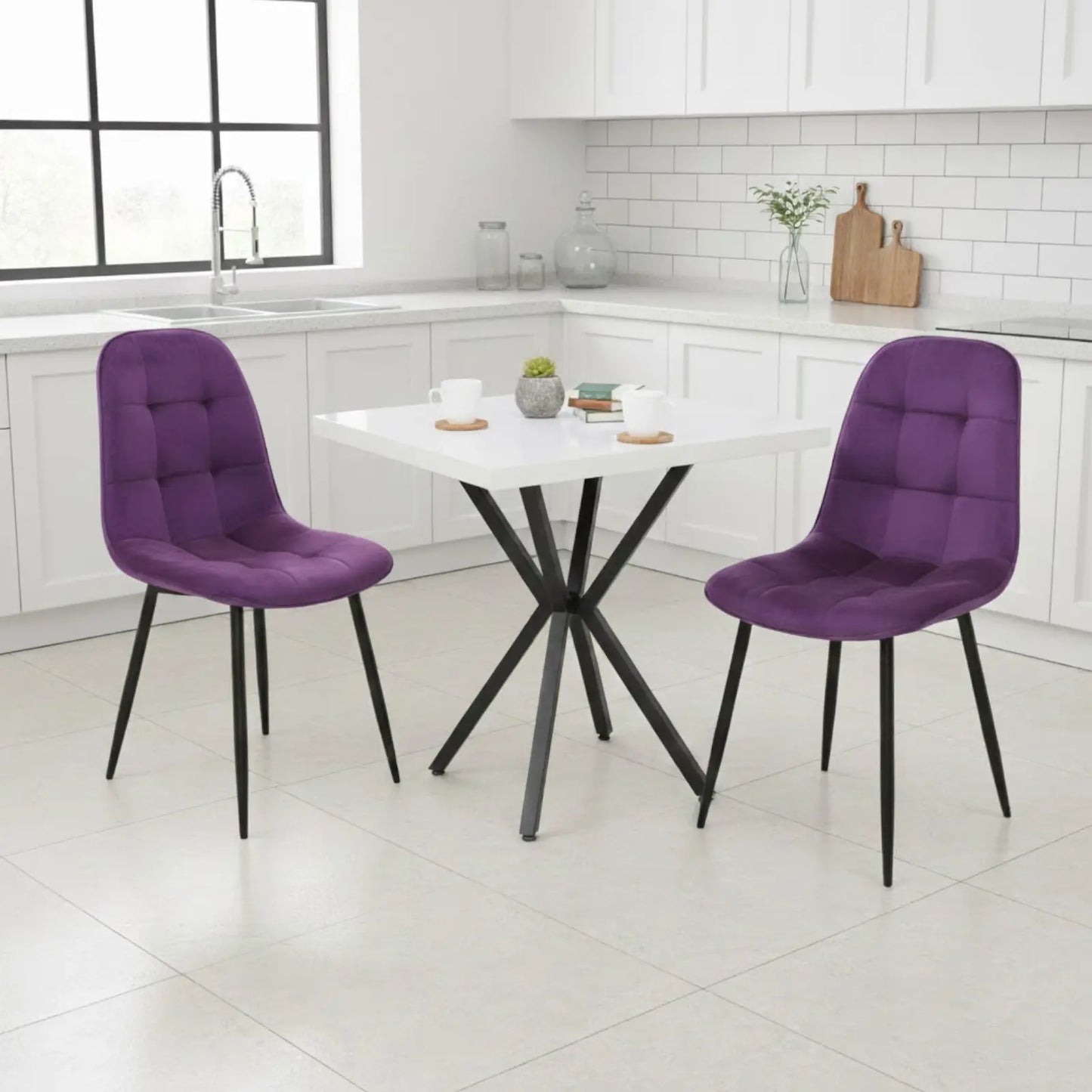 Квадратна маса Маса Artex Бял с2 Стола Ливо