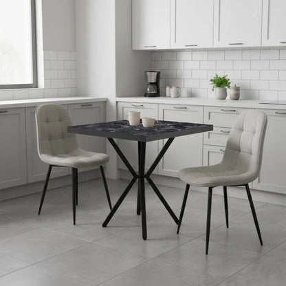 Квадратна маса Маса Черен Мрамор Artex с2 Стола Ливо