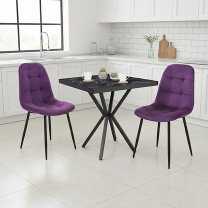 Квадратна маса Маса Черен Мрамор Artex с2 Стола Ливо