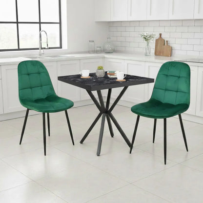 Квадратна маса Маса Черен Мрамор Artex с2 Стола Ливо