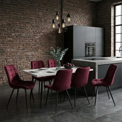 Разтегателна маса Lisabona бяла с 6 стола Onix