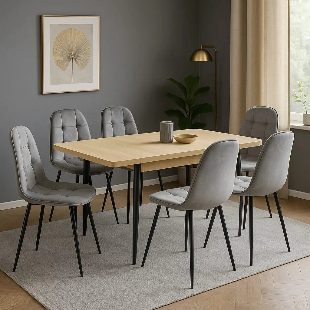 Разтегателна маса Viena Сонома с 6 стола Livo