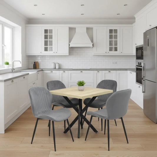 Комплект Квадратна маса Tania Дъб сонома с4 стола Estera