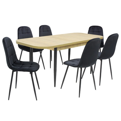 Разтегателна маса Viena Сонома с 6 стола Livo